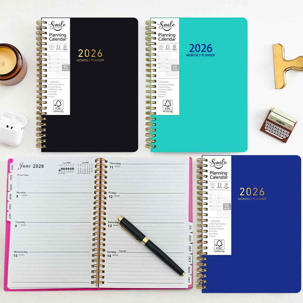 2026 Weekly and Monthly Planner Calendar A5