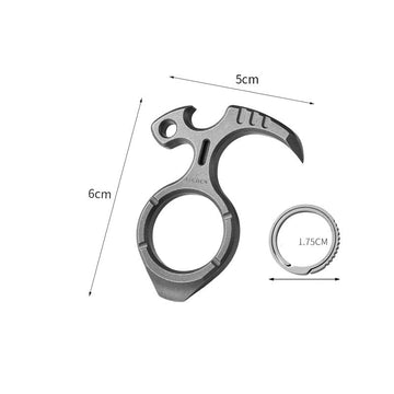 Porte-clés multifonction EDC en alliage de titane, mini-levier et décapsuleur, 6 × 5cm