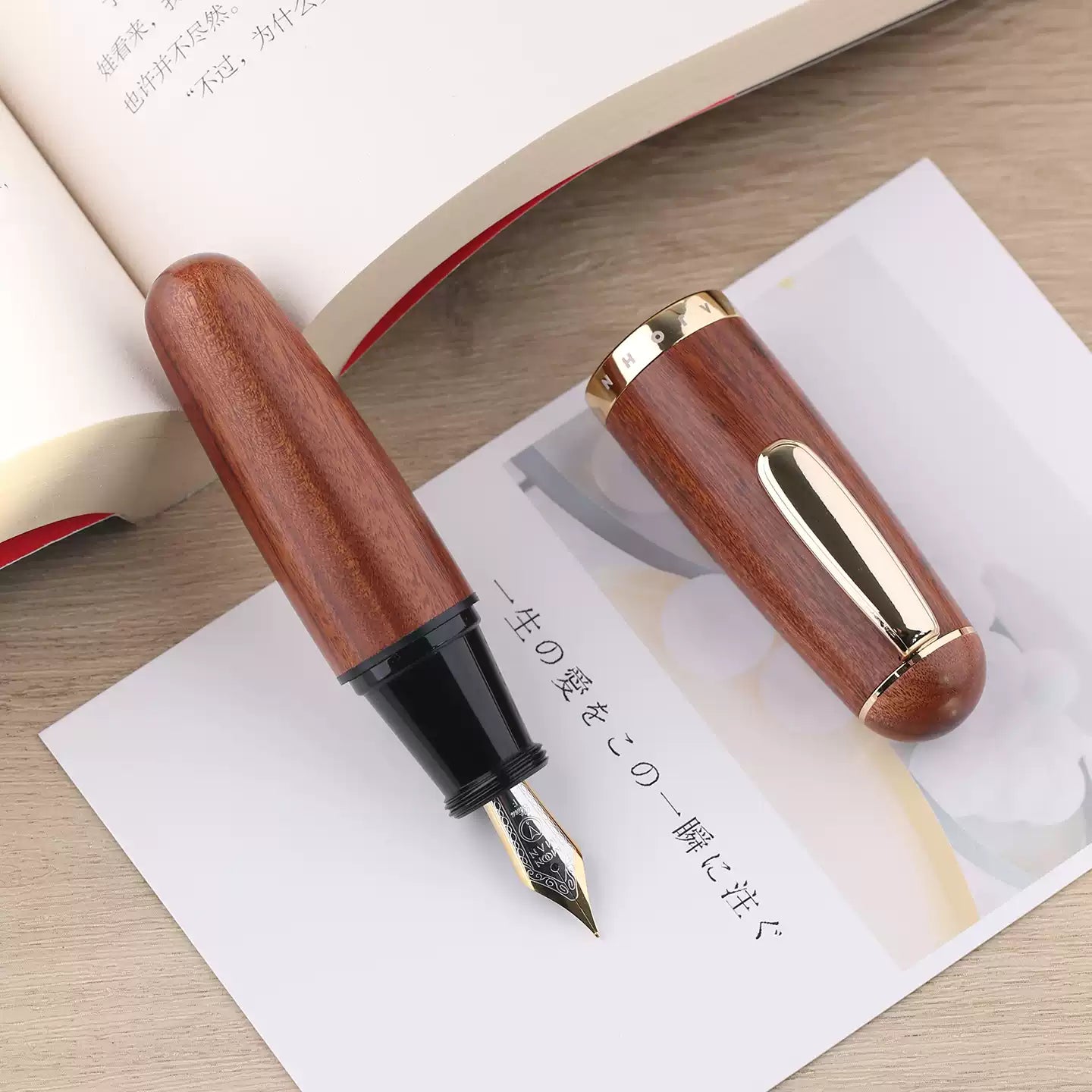 MAJOHN Q1 Solid Wood Chubby Short Fountain Pen — Cute Techo Pocket Pen