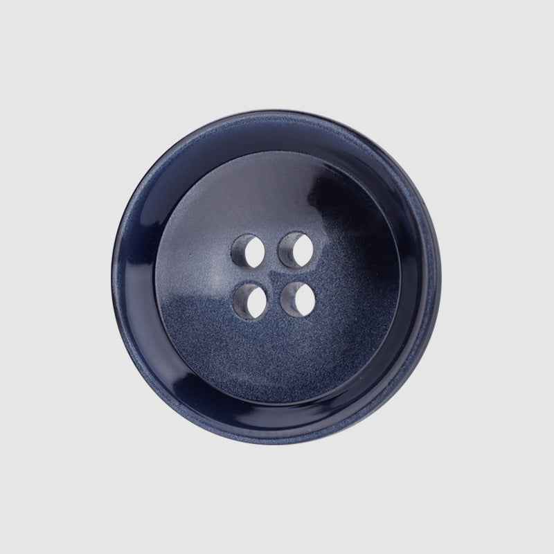 Runder 4-Loch-Resin-Knopf, navyblau, 15/20 mm, glänzend