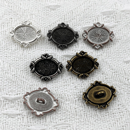 22mm Oval Metal Shank Buttons for Coats and Jackets 100 Pack(5 Colors)