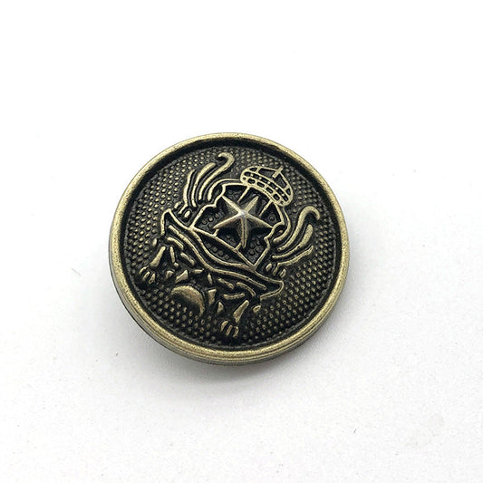 18mm Vintage Bronze Round Metal Shank Coat Buttons 30pcs A