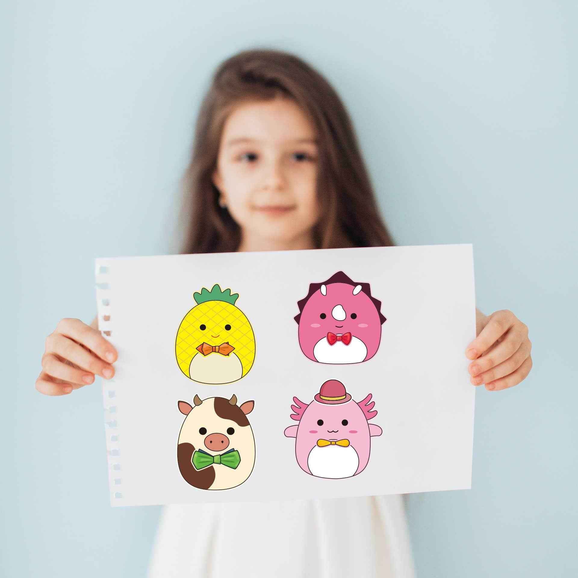 Make a Face Squishmallow Stickers for Kids 24 Sheets