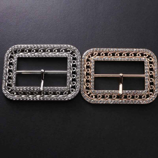 Crystal Belt Buckles Adjustable Coat Clasps with Pin Closure 10 Pack