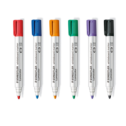 STAEDTLER 351 Lumocolor Whiteboard Marker Bullet Tip 6 Colours