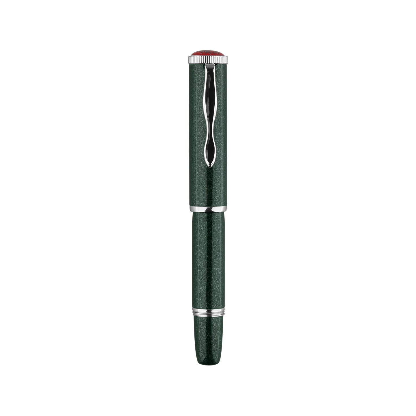 MAJOHN RS2 Short Pocket Fountain Pen — Metal Lacquer Finish, 100mm Travel Pen Green