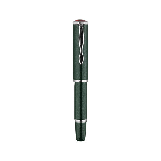 MAJOHN RS2 Short Pocket Fountain Pen — Metal Lacquer Finish, 100mm Travel Pen Green