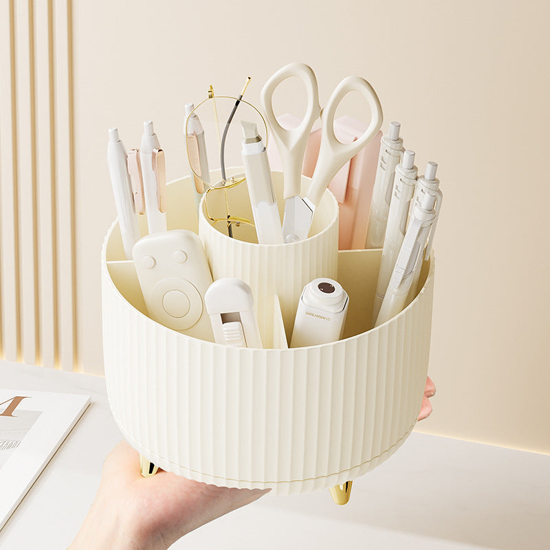 360 Degree Rotating Desk Organizer 5 Slots Pen Pencil Holder
