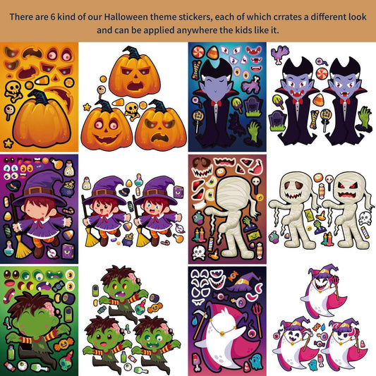 Make a Face Halloween Ghost DIY Stickers for Kids 24 Sheets