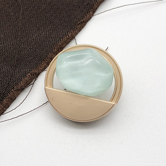 20mm Wave Stone Round Women’s Wool Coat Metal Shank Button 12pcs Green