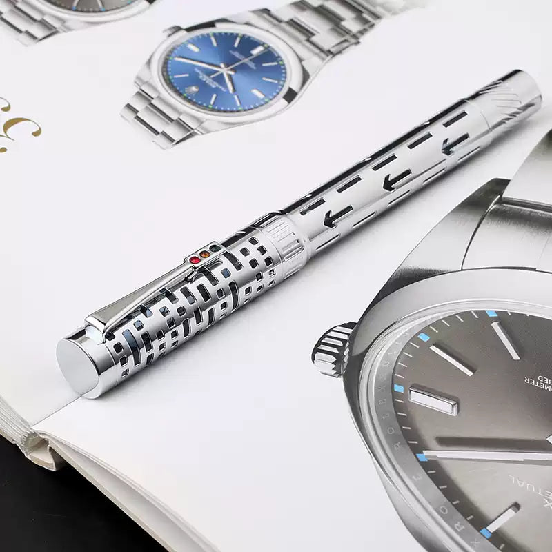MAJOHN T6 City Light Fountain Pen – Piston Filler | Transparent Resin & Hollow Metal Body