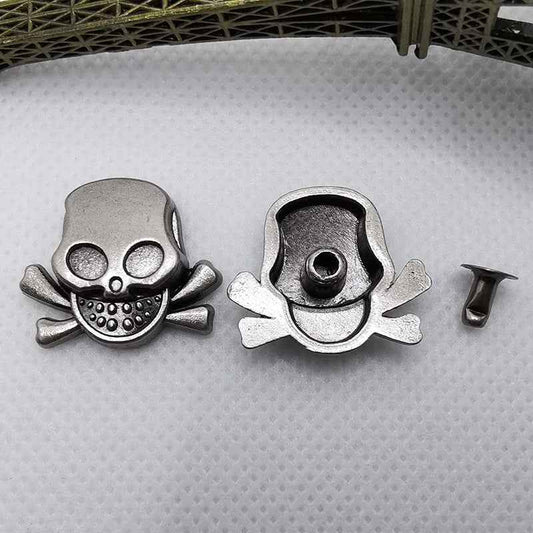 Gothic Punk Zinc Alloy Skull Rivets Vintage Silver 42 Pack(7 Styles)