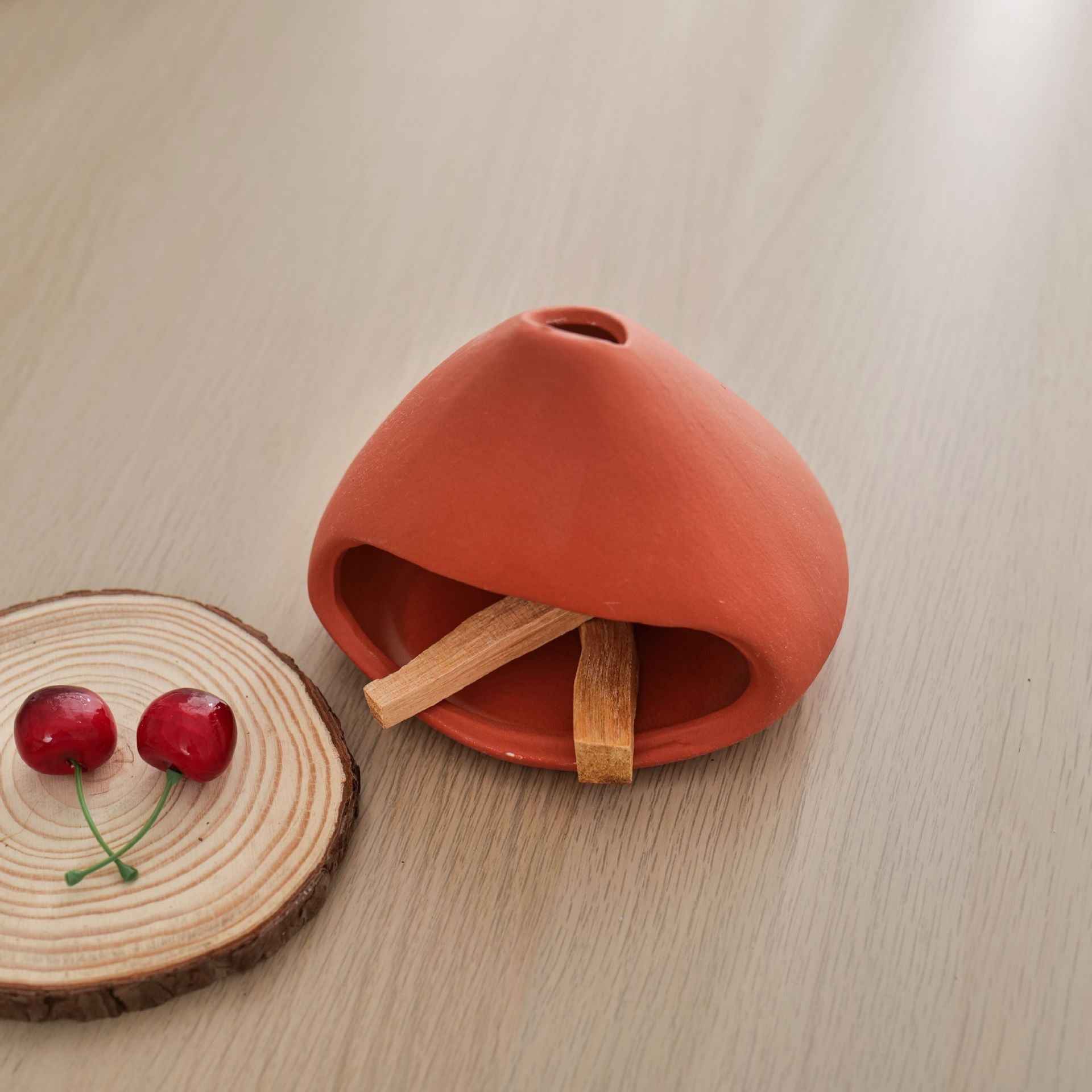 Ceramic Palo Santo Holder Burner Mini Chiminea (White/Black/Red)
