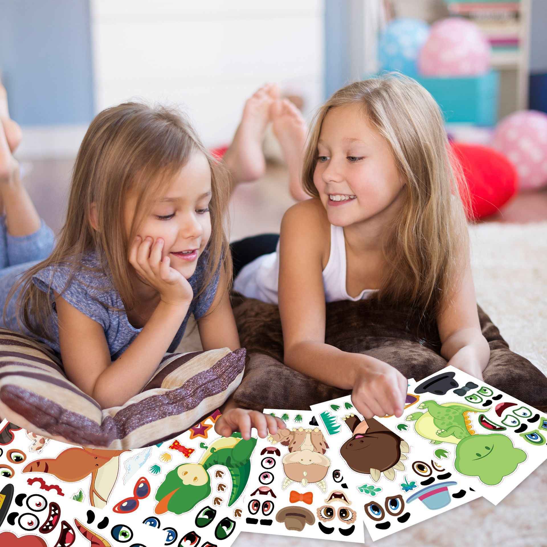 Make a Face Dinosaur DIY Stickers for Kids 24 Sheets