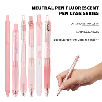 Set di 6 penne gel rosa SHANDS con evidenziatore a clic