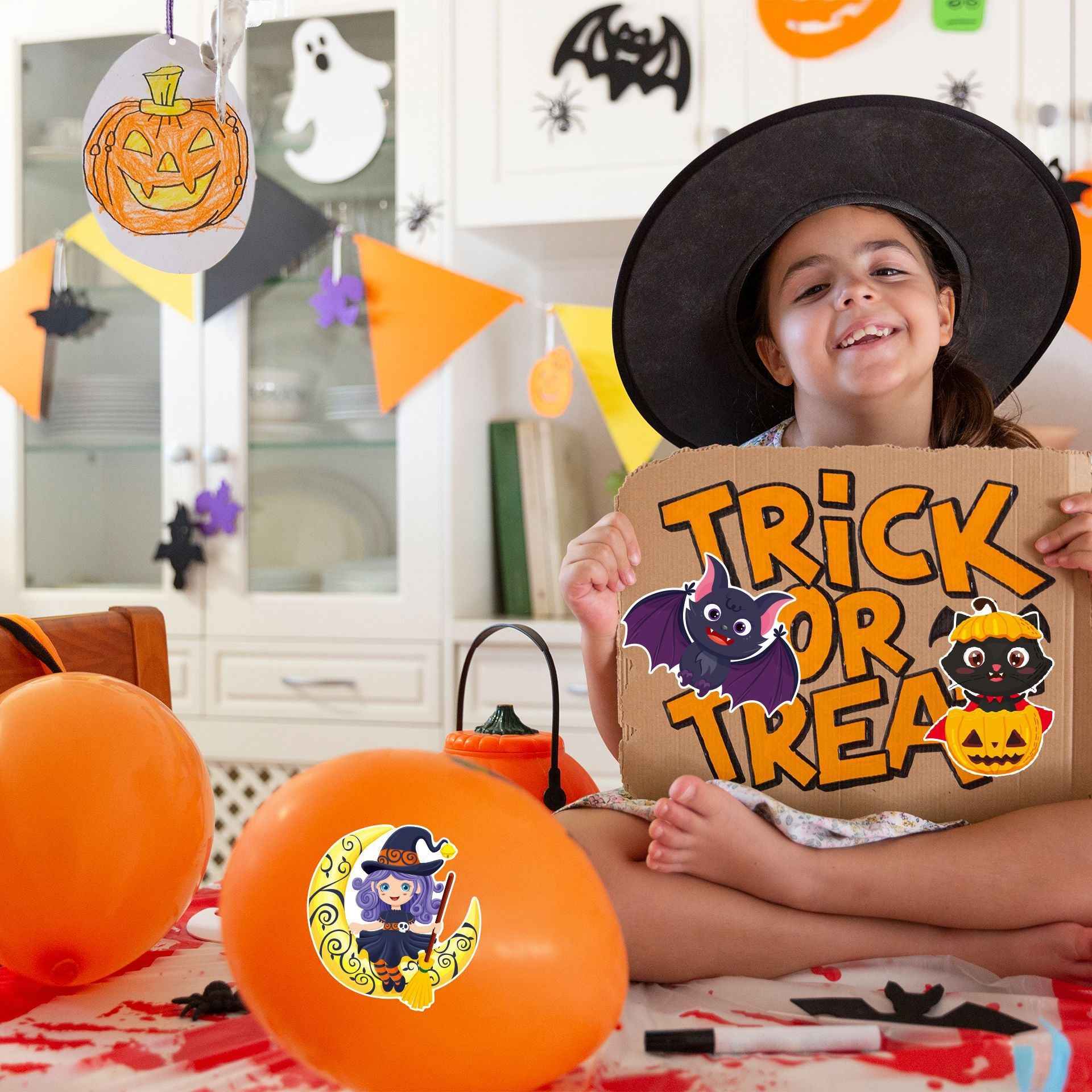 Make a Face Cartoon Spooky Halloween DIY Stickers for Kids 24 Sheets
