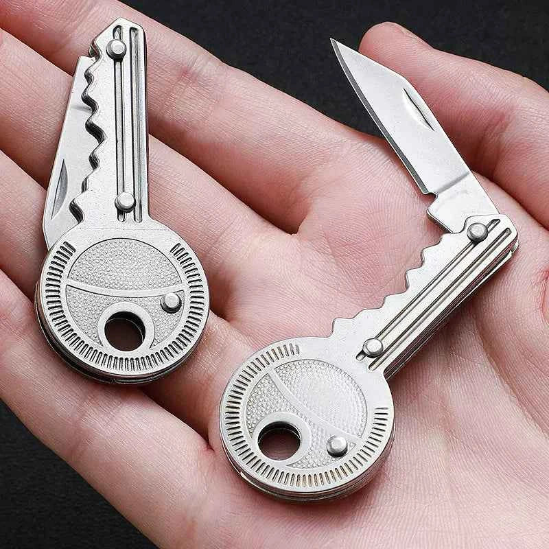 Stainless Steel Key-Shaped Mini Folding Knife 2-Pack