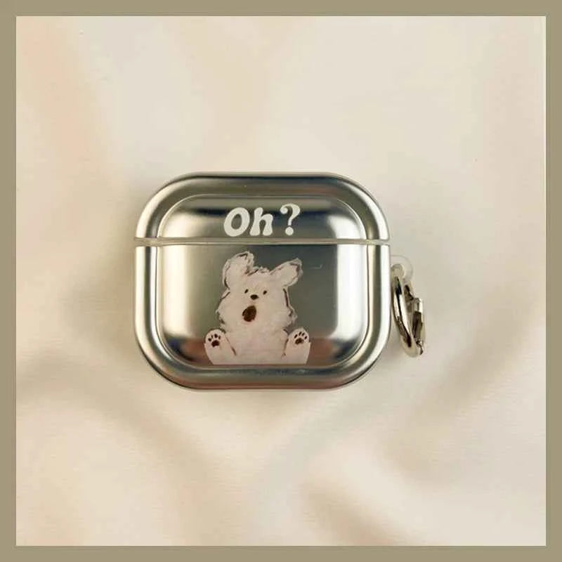 Electroplated Cartoon Puppy AirPods Case