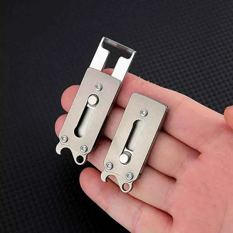 Mini Couteau Pliant En Titane – Ouvre-bouteille Multi-outil EDC – Porte-clés Camping Outdoor