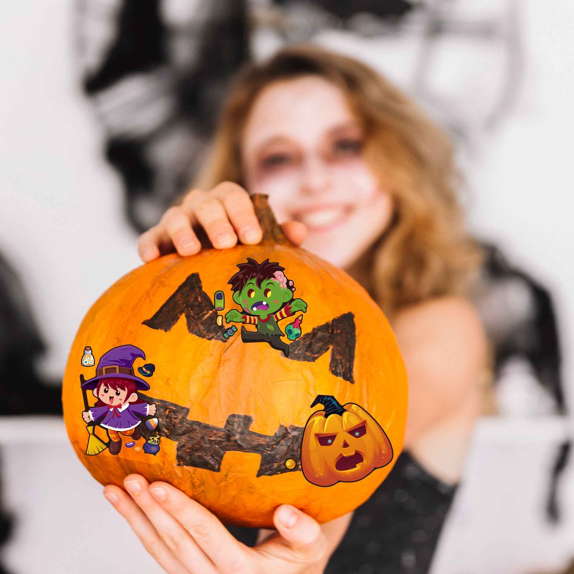 Make a Face Halloween Ghost DIY Stickers for Kids 24 Sheets