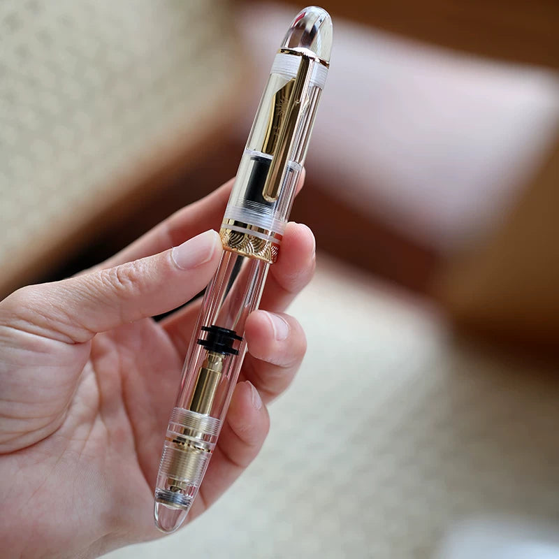MAJOHN P140 Large Demonstrator Fountain Pen | Full Transparent Body | #8 Nib