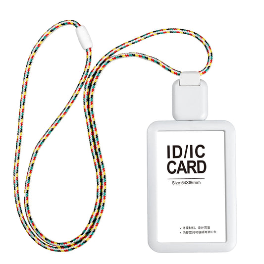 White Badge Holder with Long Retractable Lanyard – 2 Pack | Horizontal & Vertical | Fits 86×54mm Cards