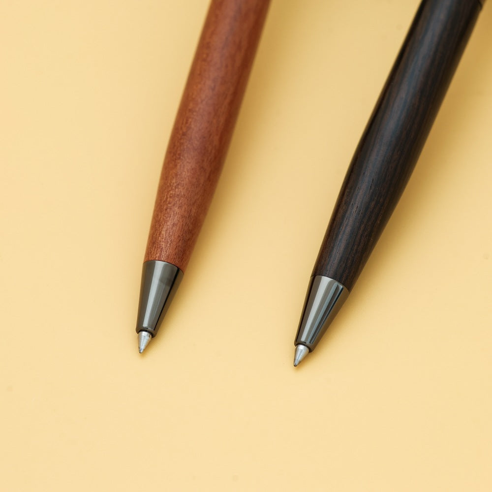 Natural Wood & Black Titanium Rollerball Pen 10-Pack