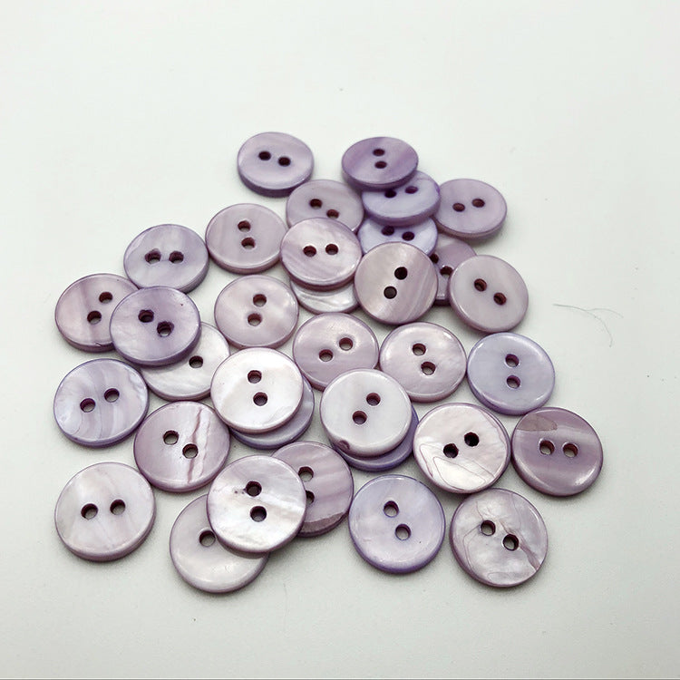 Rose/purple round two-hole flat shirt buttons, 12.5mm, assorted set (20 pcs)