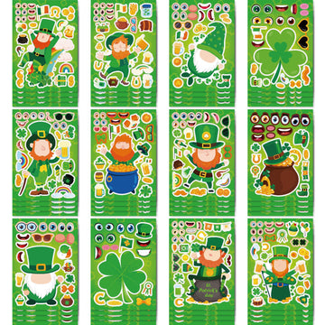 Make a Face Pyhän Patrickin päivän tarrat lapsille 32 arkkia