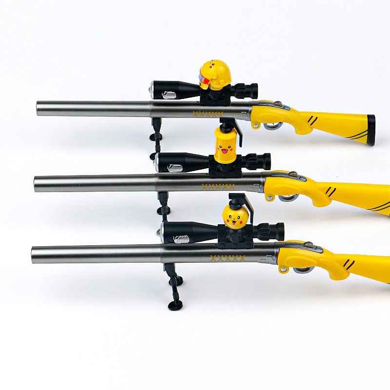 Gun Shape Gel Ink Ballpoint Pen with LED Light - 10 Pack