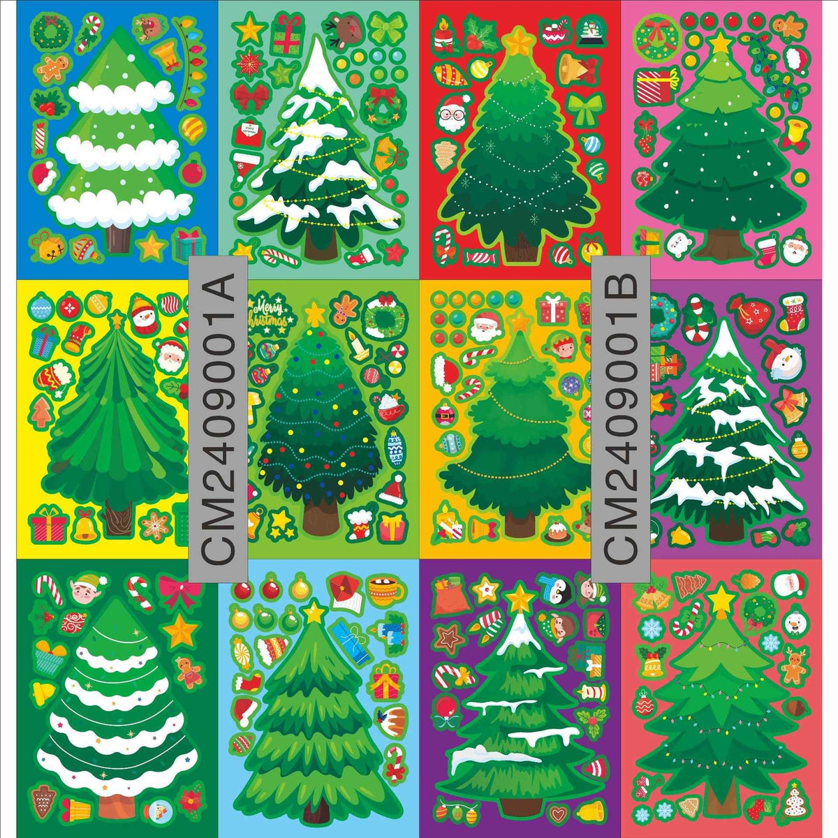 Tree Sticker Face Make a Face Christmas Tree Stickers for Kids 24 Sheets