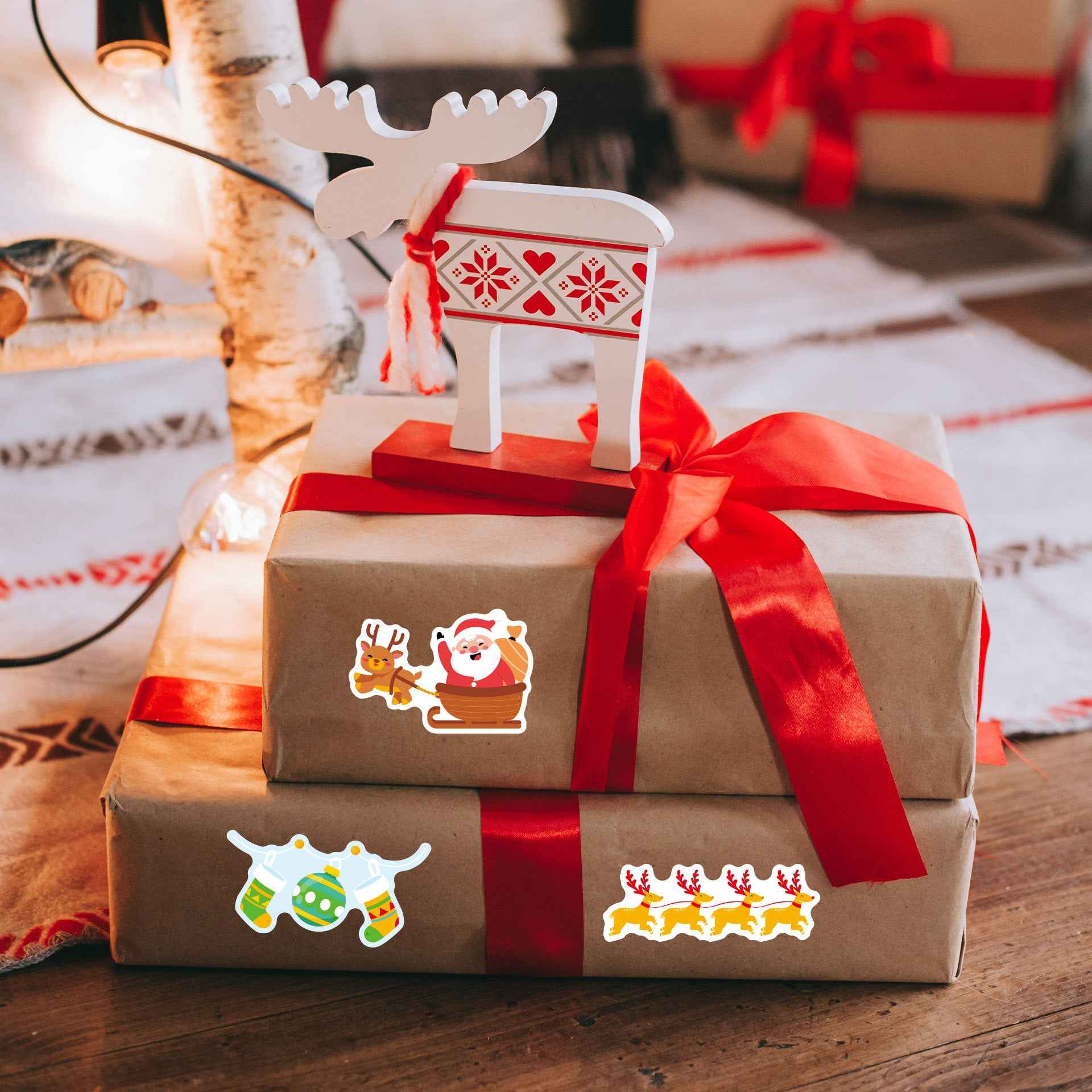 Make a Face Christmas Snowman Reindeer Stickers for Kids 24 Sheets