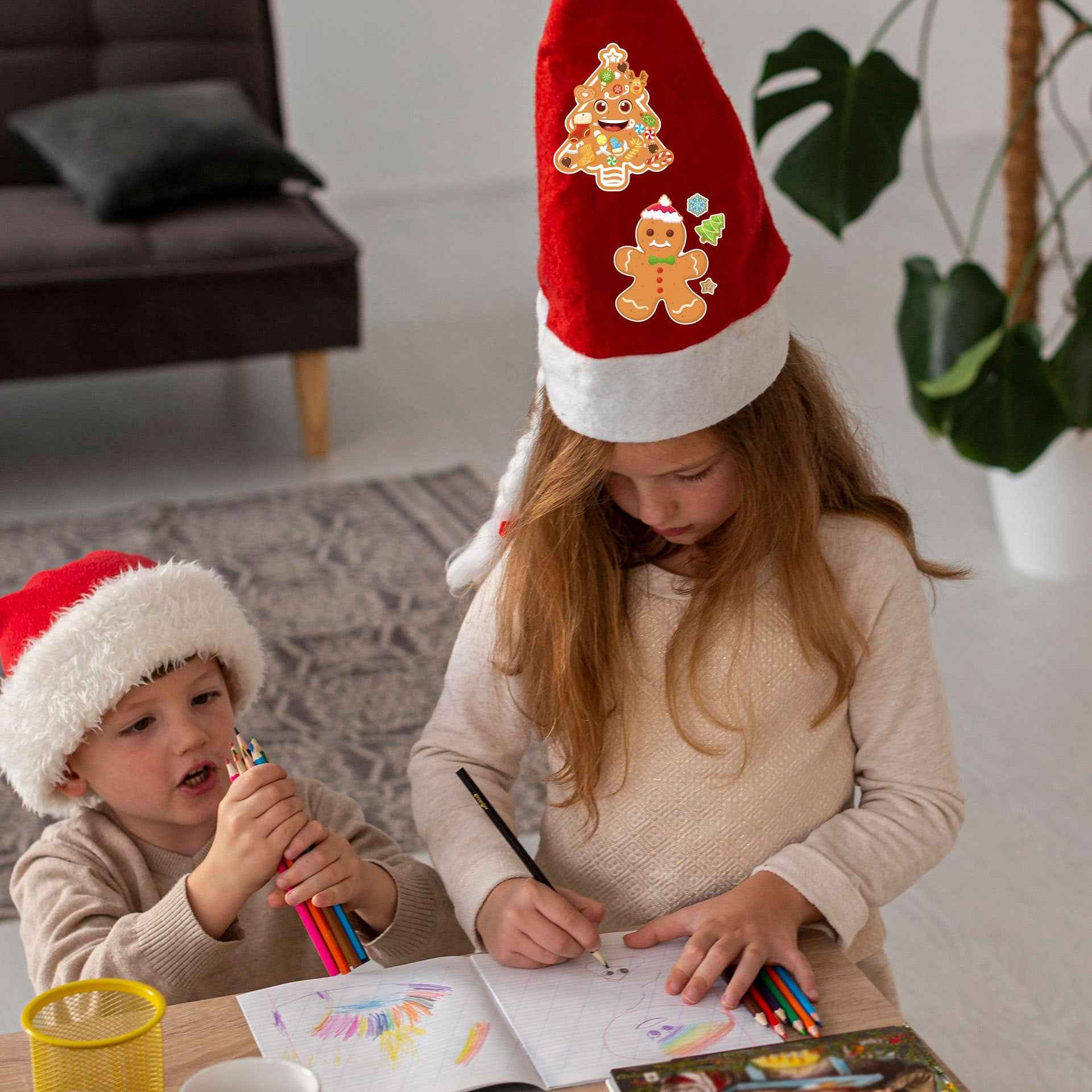 Make a Face Christmas Gingerbread Man Stickers for Kids 24 Sheets