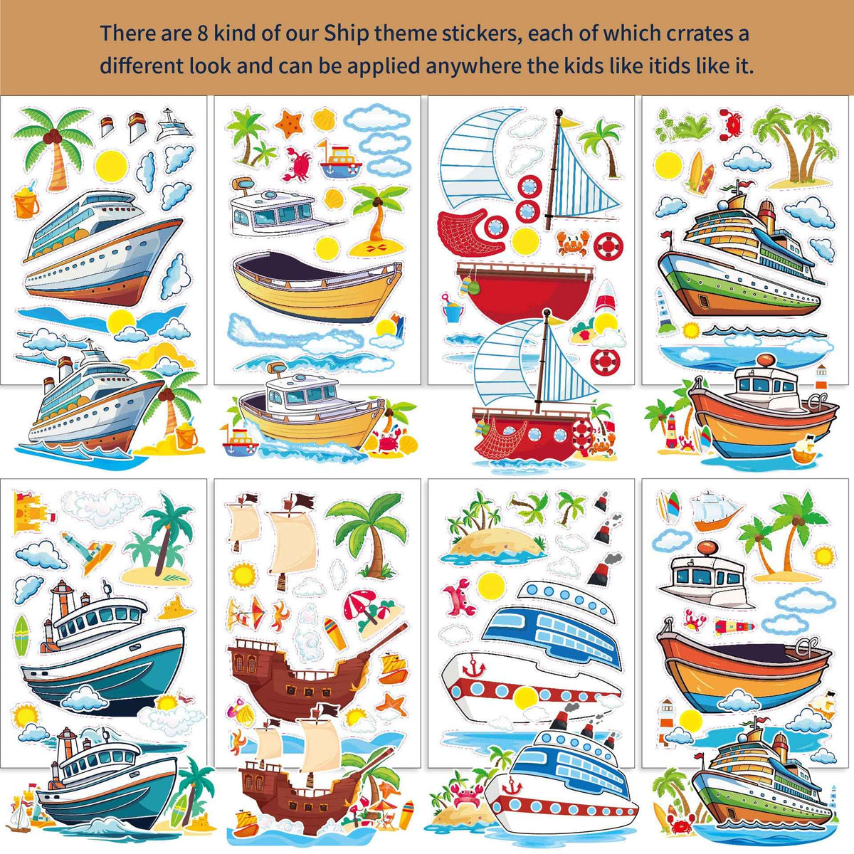Ship Slickers Make a Face Ship Yacht Stickers for Kids 24 Sheets