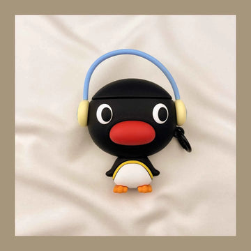 Pingu Penguin Wearing Headphones AirPods Case