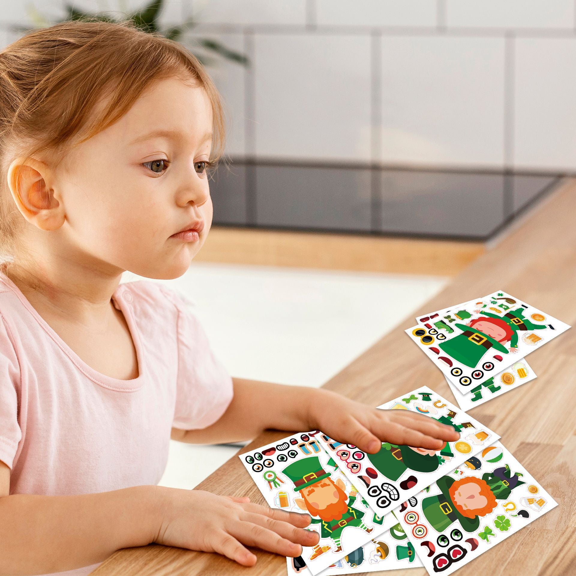 24 Sheets St Patricks Day Stickers for Kids Cards Crafts