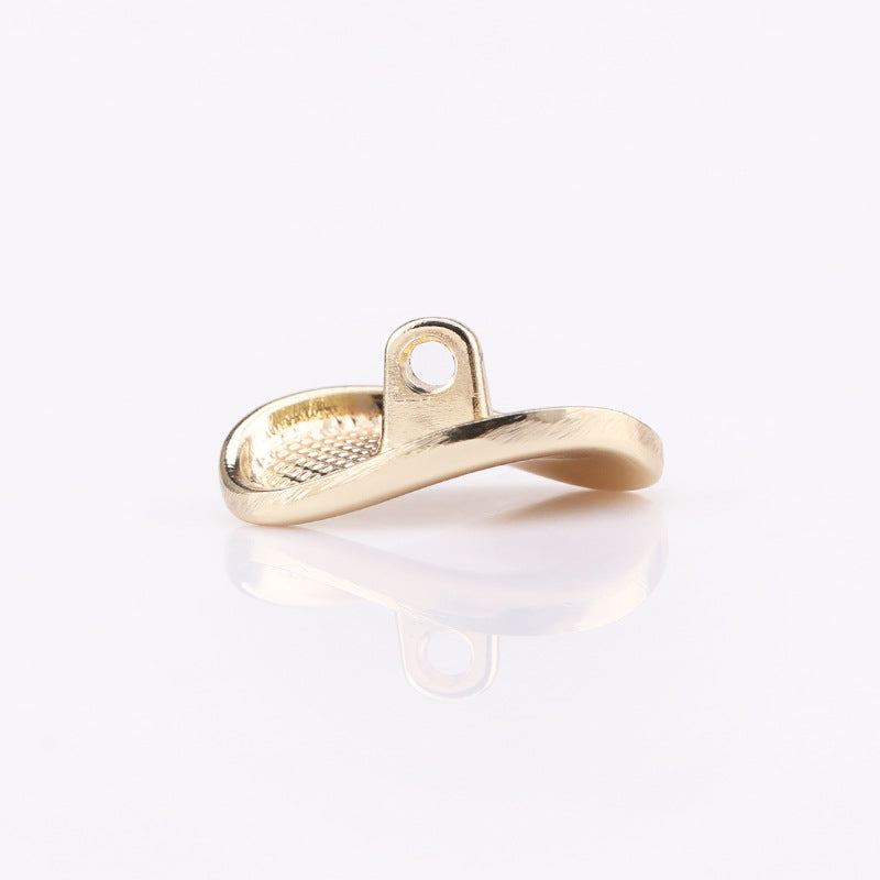 Bottone a uovo Light Gold, retro con occhiello del gambo e motivo a maglia