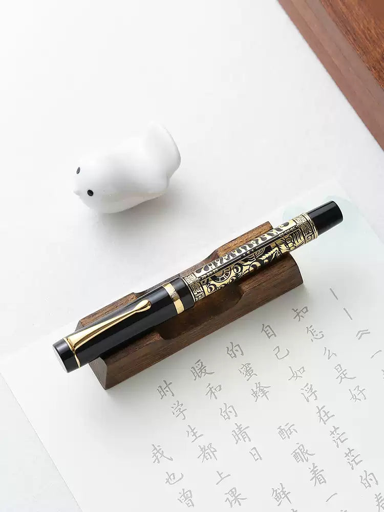 Walnut Wood Pen Stand – Solid Wood Pen Holder & Rest (Single / Double Slot)