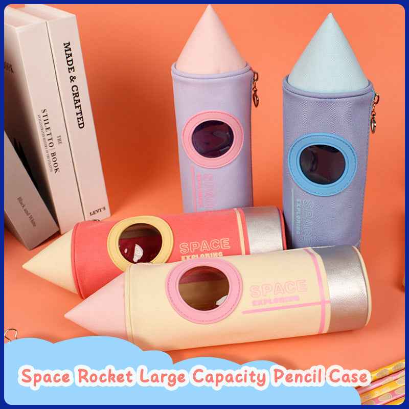 Space Exploration Rocket Design Large Capacity Pencil Case