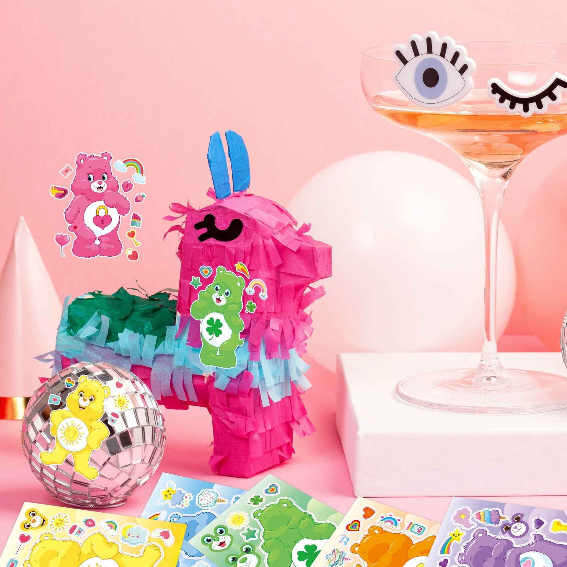 Make a Face Cartoon Care Bears Stickers for Kids 24 Sheets