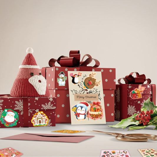 Tee kasvot Joulupukki-tarrat lapsille 24 arkkia