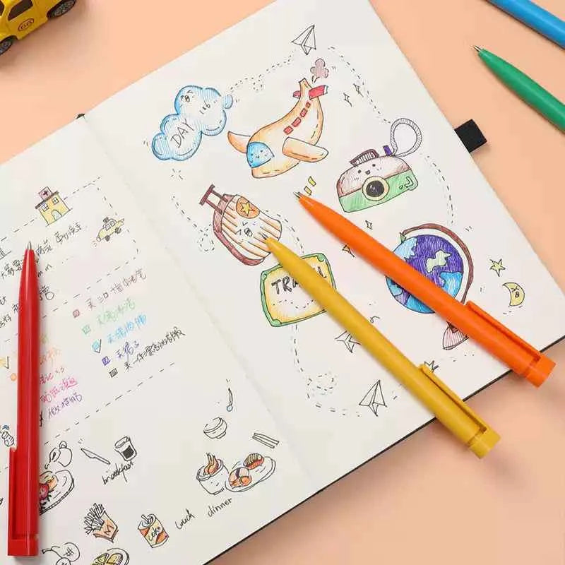 SANKOU ZX9 Retractable Ballpoint Pen Set – 10 Colors, 0.7mm