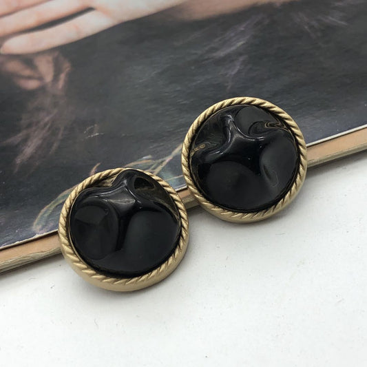 21mm Wave Stone Round Women’s Wool Coat Metal Shank Button 12pcs Black
