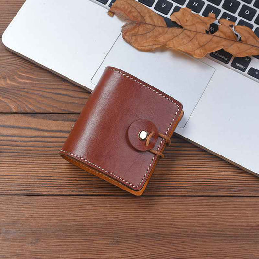 A9 Leather Pocket Notebook – 3-Ring Refillable Mini Binder 50 Sheets Coffee