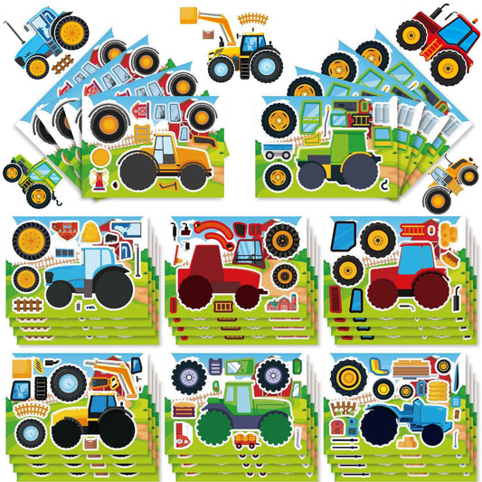 Make a Face Farm Tractors Stickers for Kids 24 Sheets