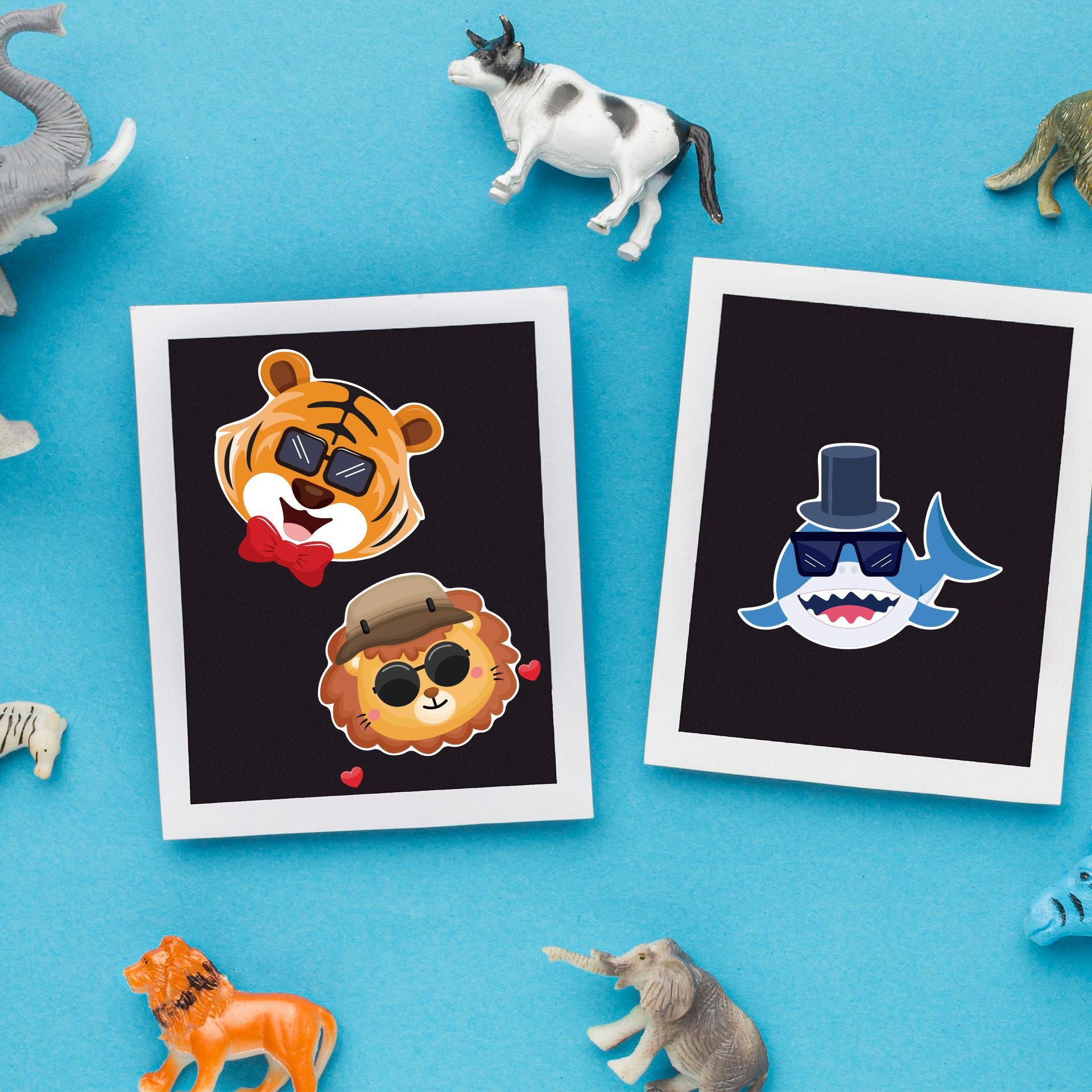 24 Sheets Wildlife Animals Make Your Own Stickers for Kids