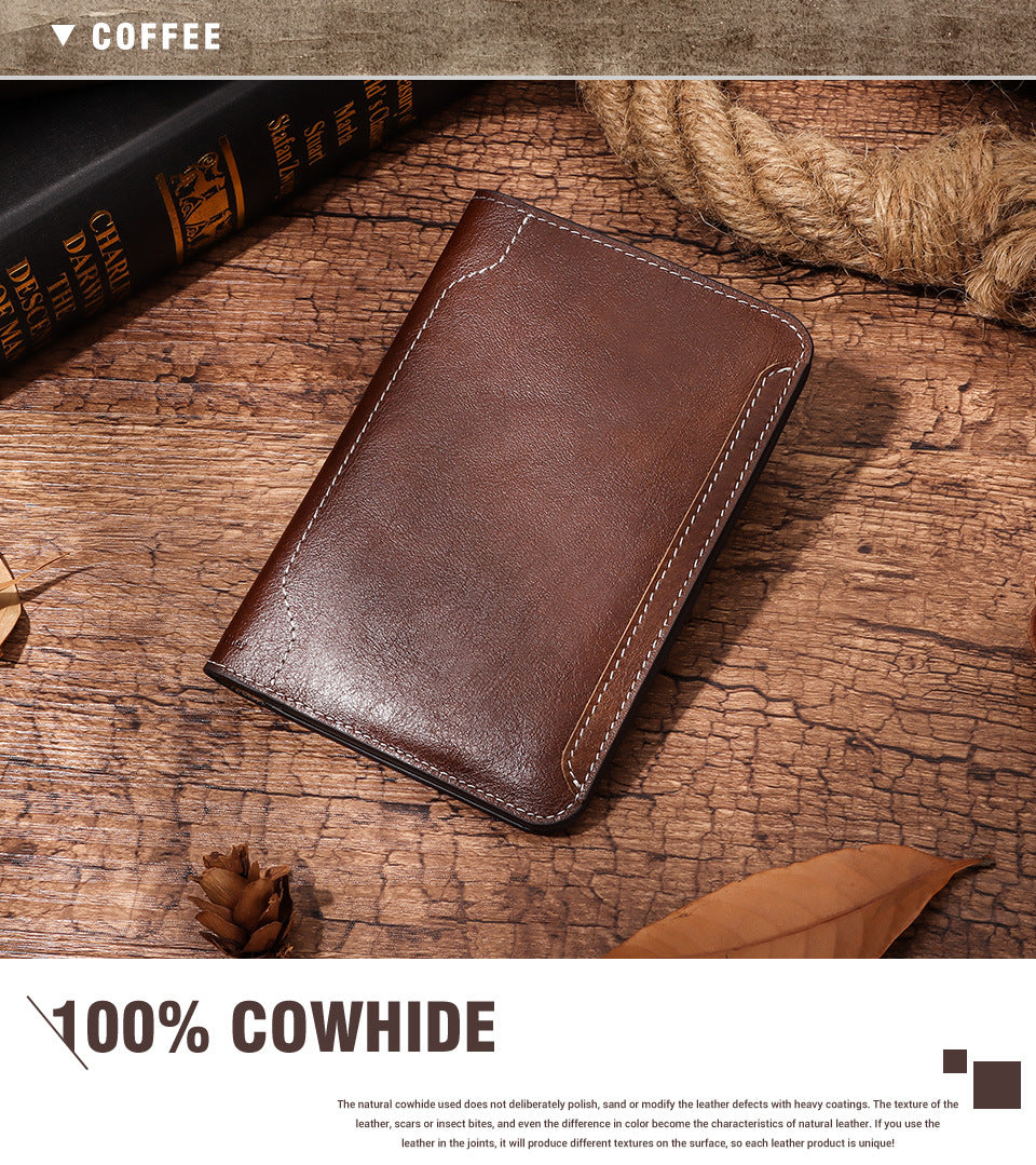 Top Grain Leather Passport Holder Travel Document Wallet
