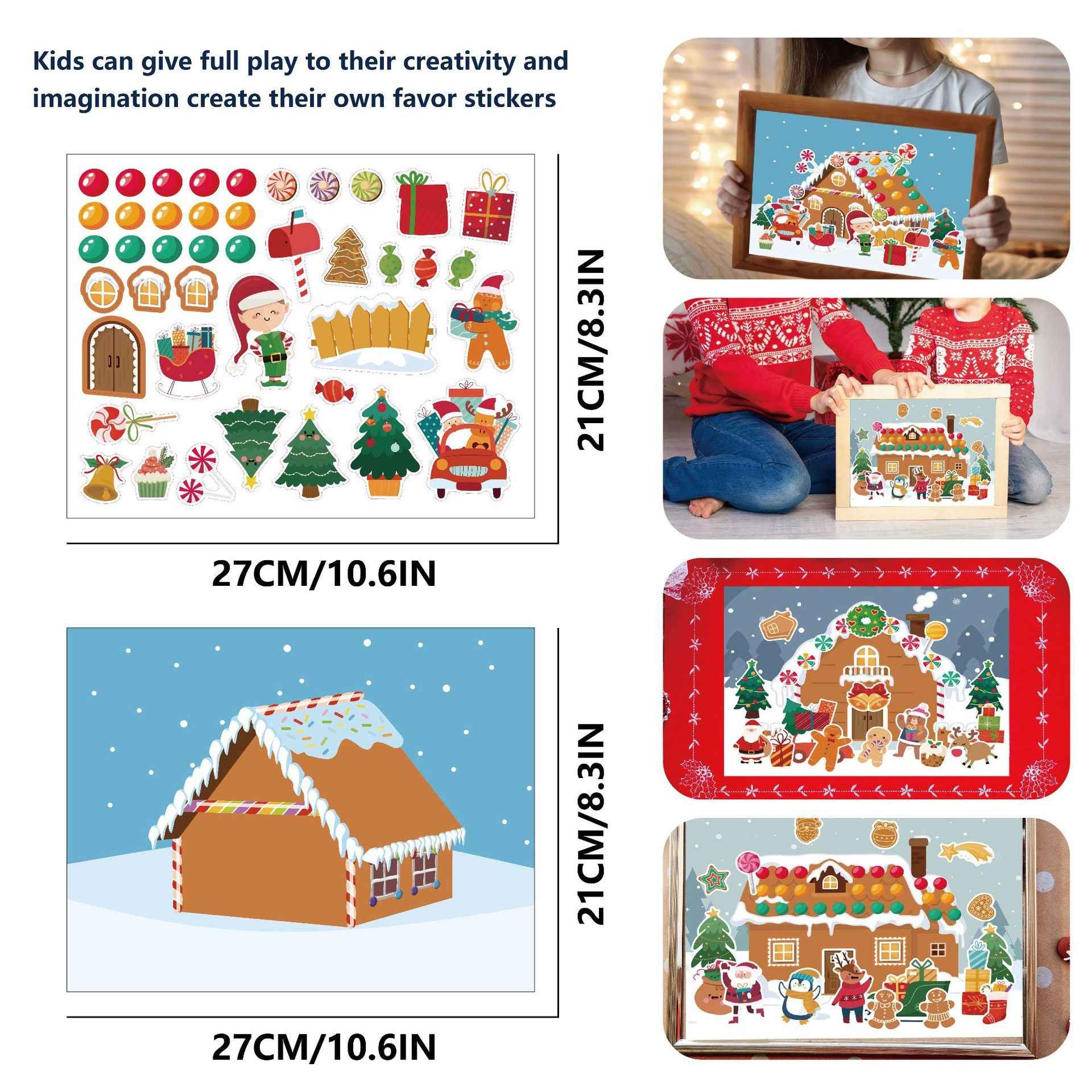 Make a Face Christmas House Stickers for Kids 24 Sheets