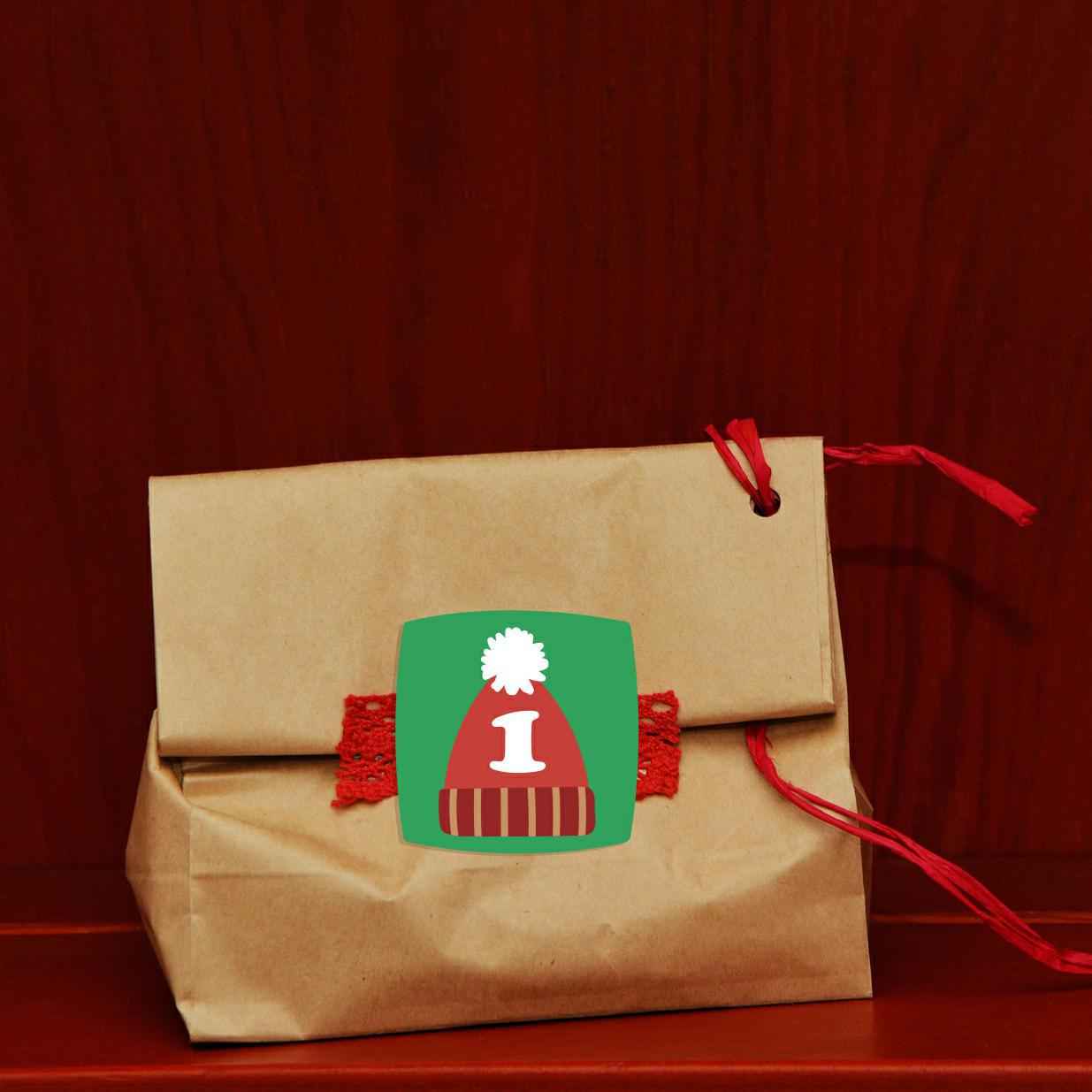 Make a Face Christmas Countdown Calendar Stickers for Kids 32 Sheets