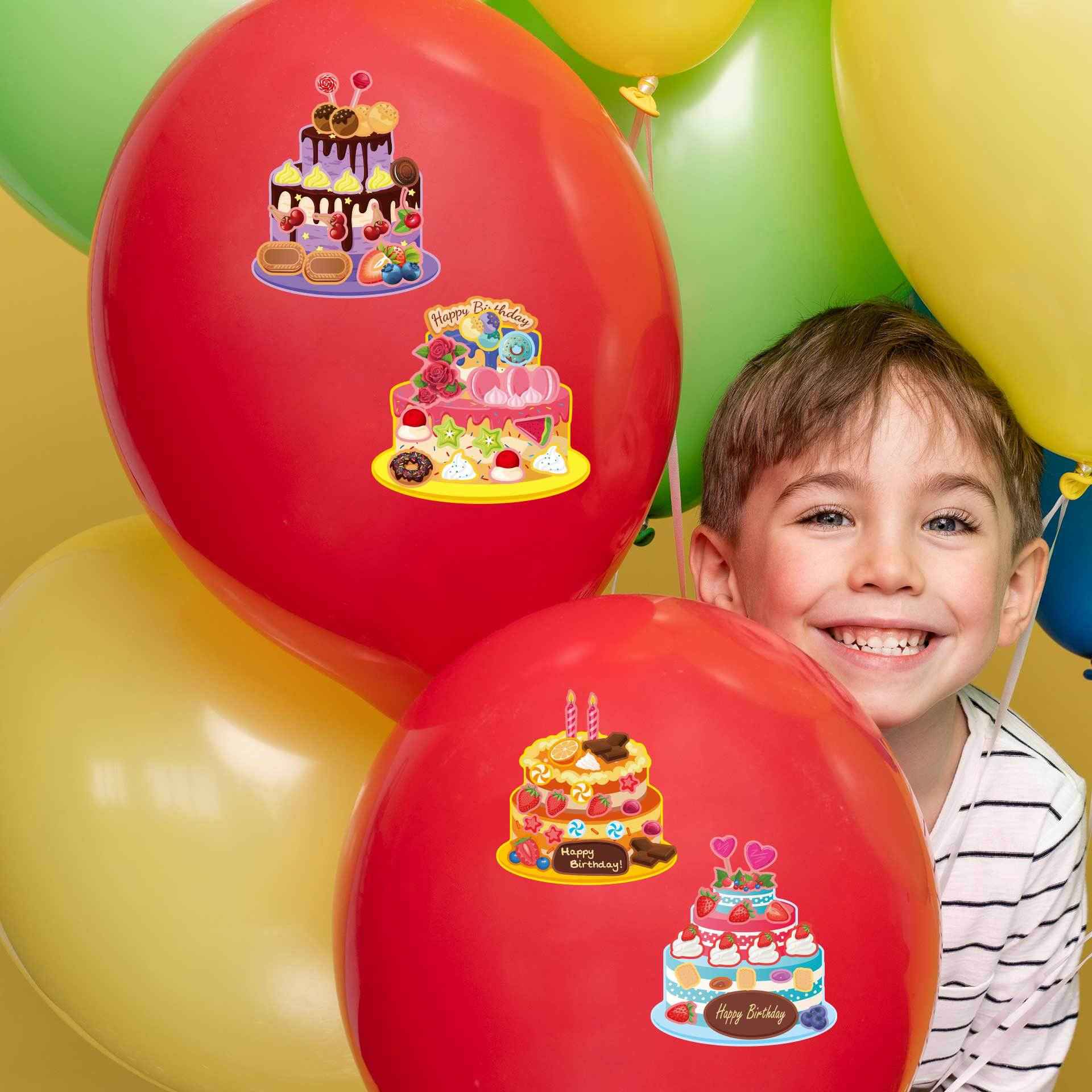 Make a Face Happy Birthday Cake Stickers for Kids 24 Sheets